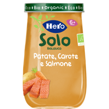 hero baby solo bio omogeneizzati patate carote e salmone 190g